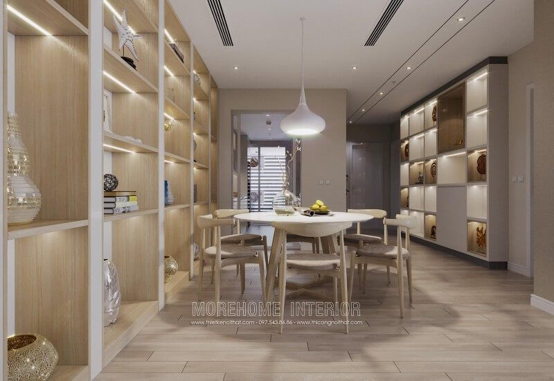 Thiết kế nội thất phòng ăn chung cư đẹp mắt